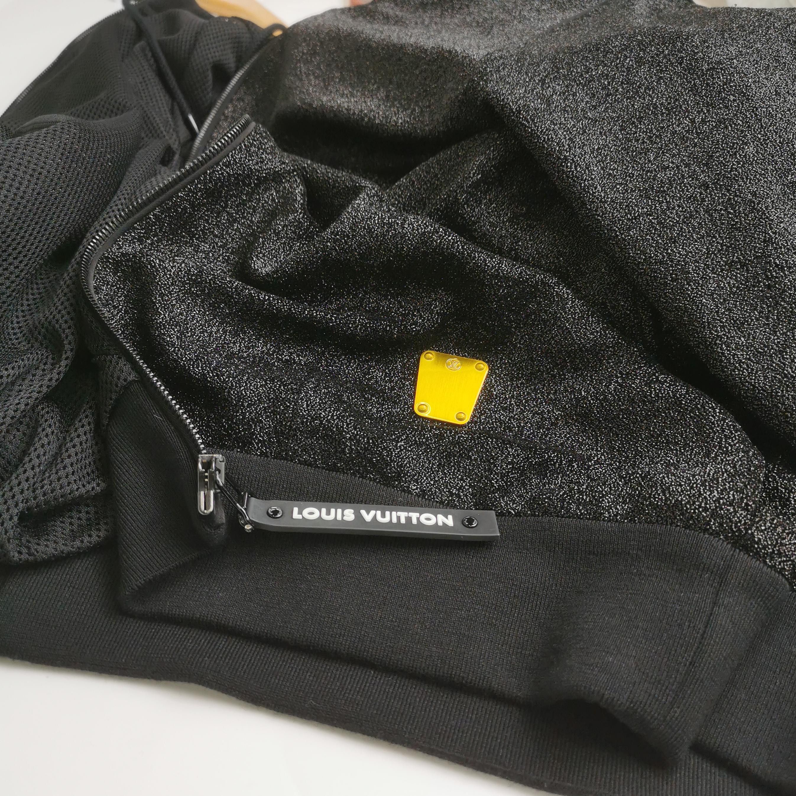 Louis Vuitton Black Metallic Knit Zip Hoodie Size US L / EU 52-54 / 3 - 3 Thumbnail