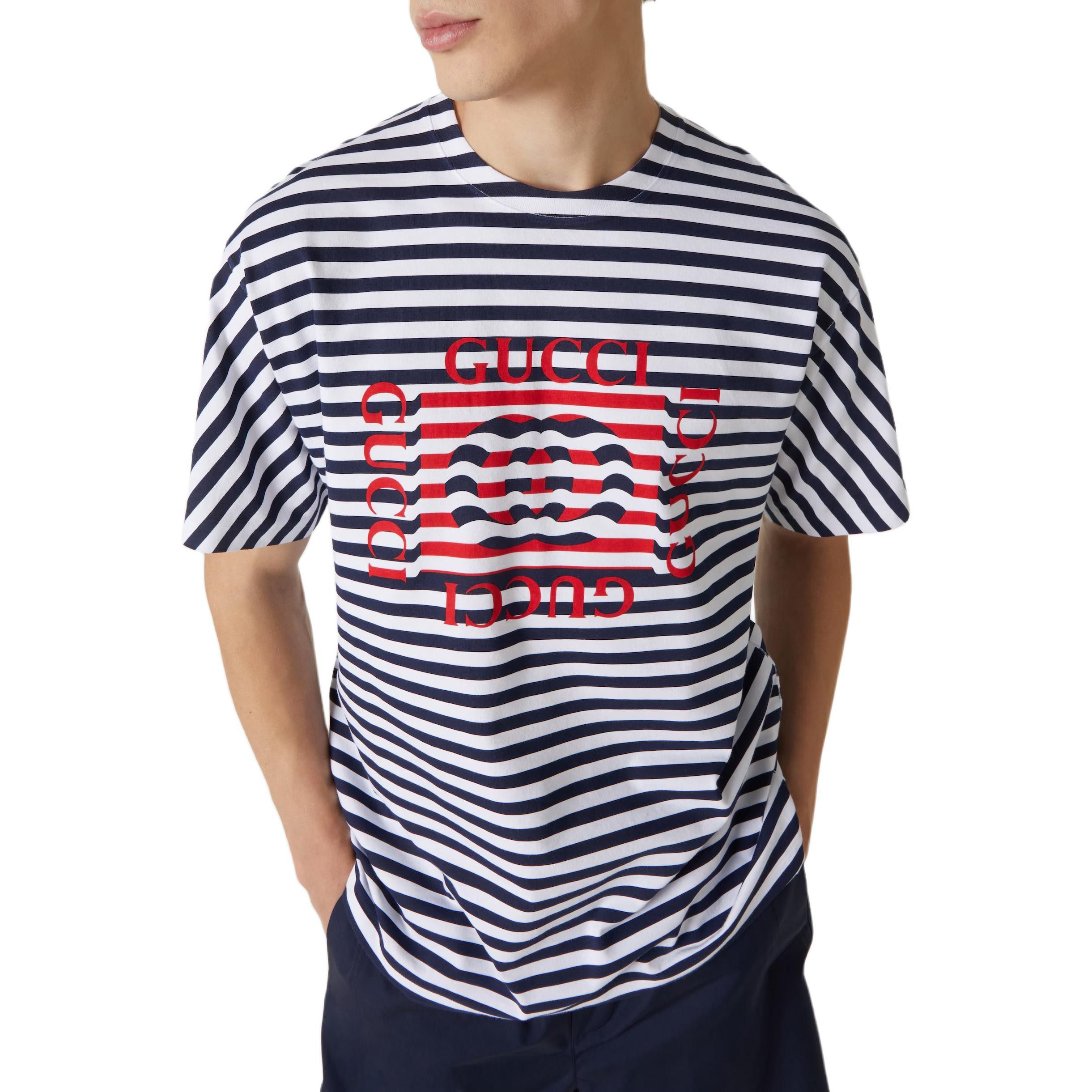 Gucci Multi Striped Logo T-Shirt Size US L / EU 52-54 / 3 - 8 Thumbnail