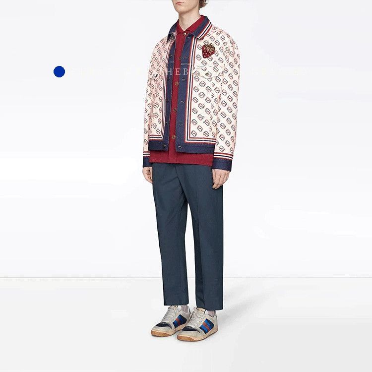 Gucci Logo Print Twill Jacket in Beige Size US S / EU 44-46 / 1 - 7 Thumbnail