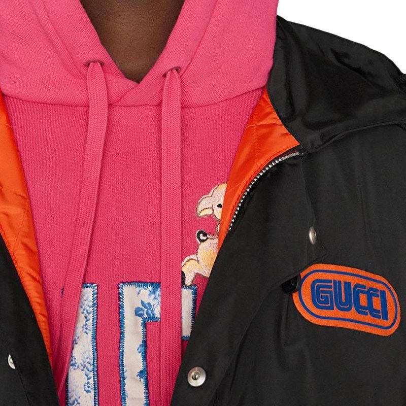 Gucci Sleek Black Hooded Jacket with Logo Patch Size US S / EU 44-46 / 1 - 12 Thumbnail