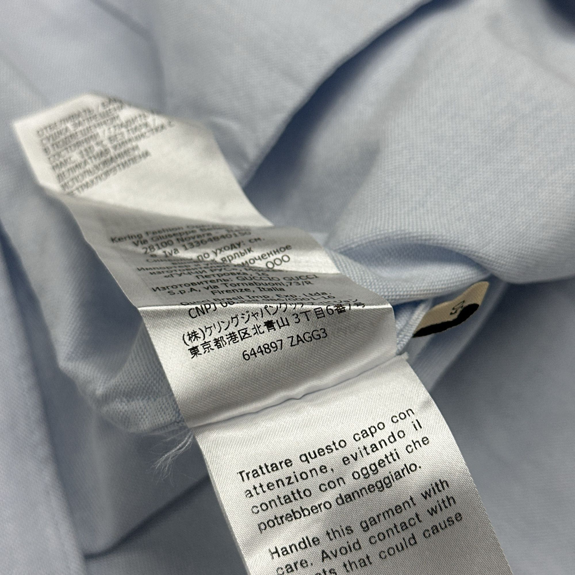 Gucci Blue Animal Embroidery Button-Up Shirt Size US M / EU 48-50 / 2 - 5 Thumbnail
