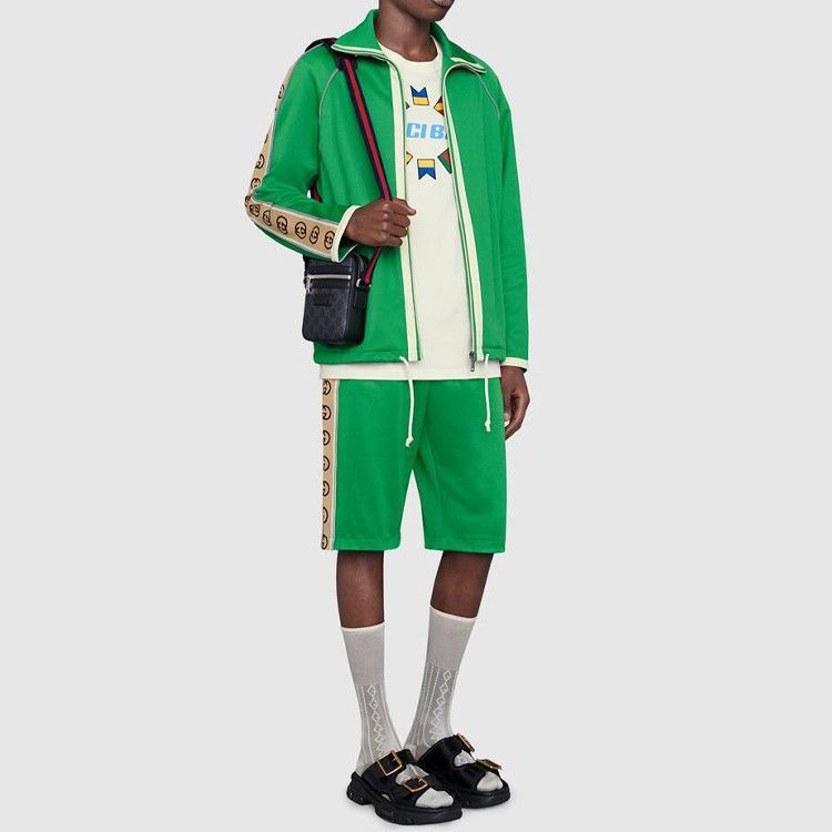 Gucci Green Logo Tape Track Jacket in XL Size US XL / EU 56 / 4 - 4 Thumbnail