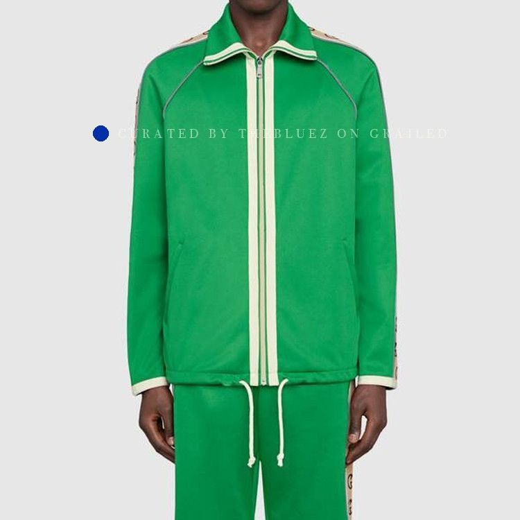 Gucci Green Logo Tape Track Jacket in XL Size US XL / EU 56 / 4 - 6 Thumbnail