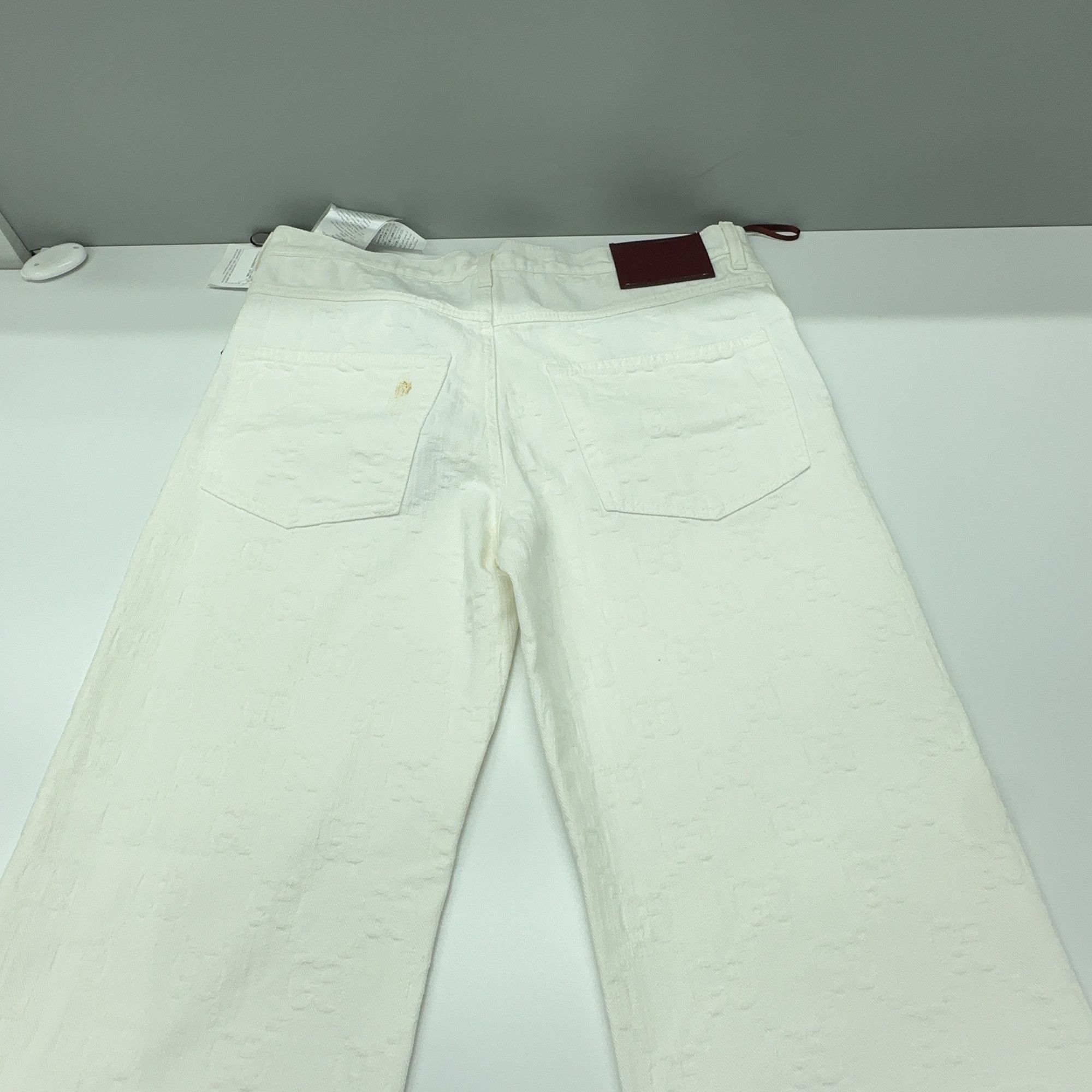 Gucci GG Embossed Denim Jeans in White Size US 34 / EU 50 - 10 Thumbnail