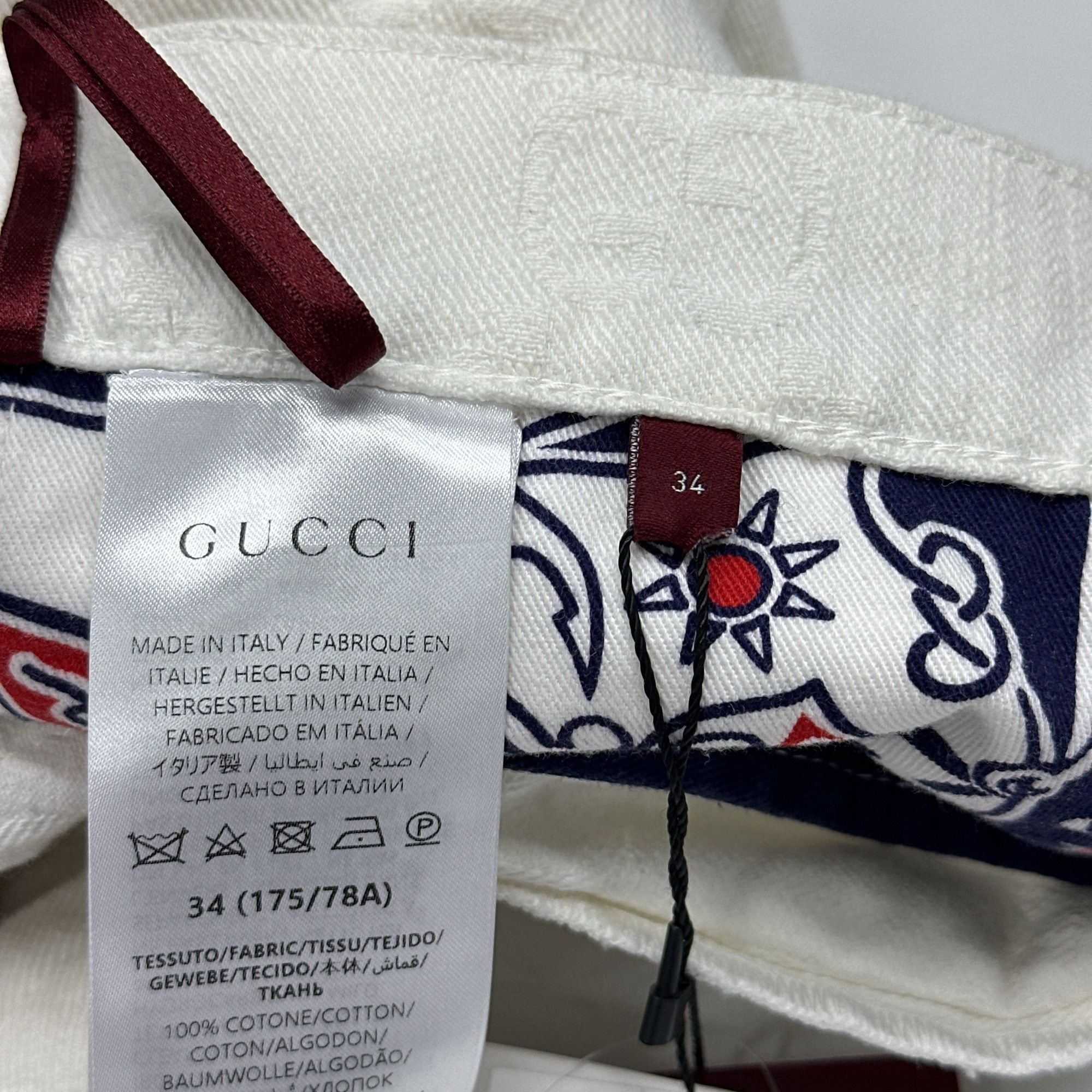 Gucci GG Embossed Denim Jeans in White Size US 34 / EU 50 - 4 Thumbnail