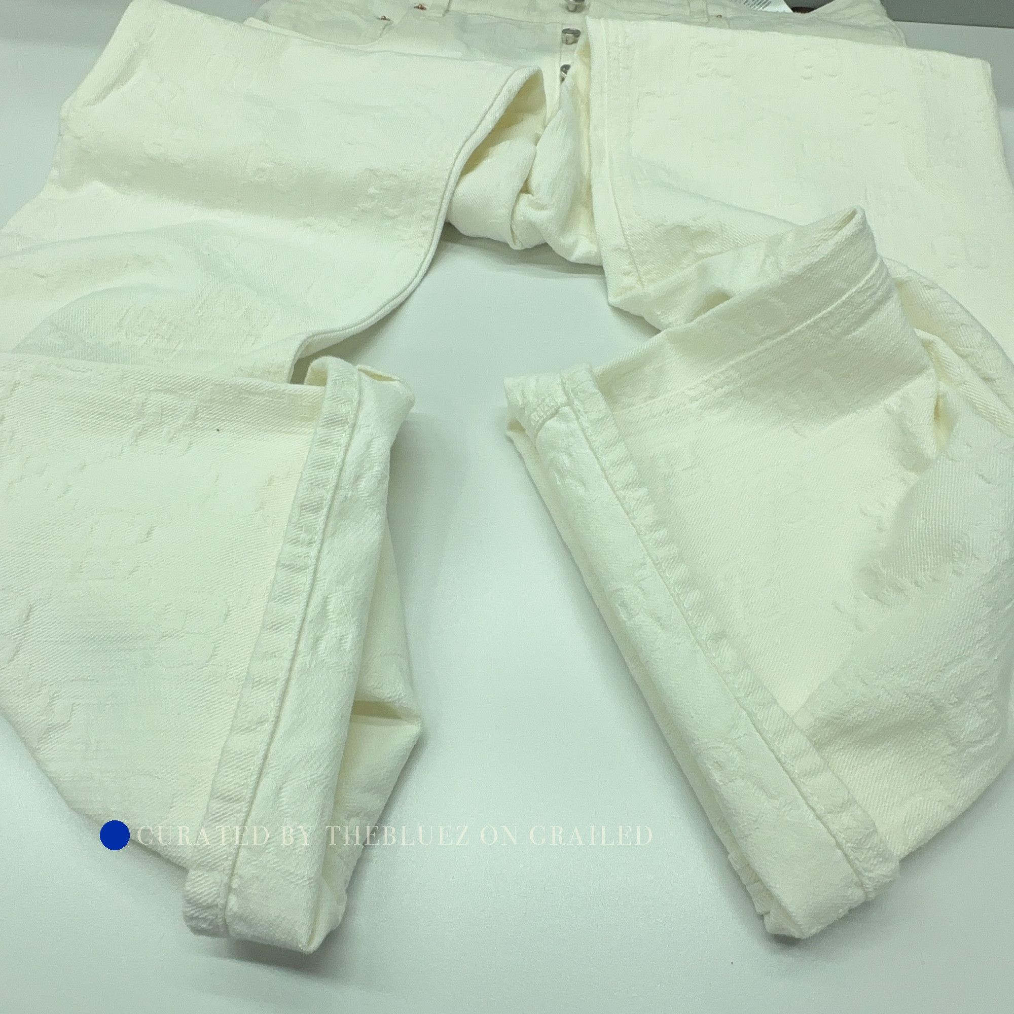 Gucci GG Embossed Denim Jeans in White Size US 34 / EU 50 - 9 Thumbnail