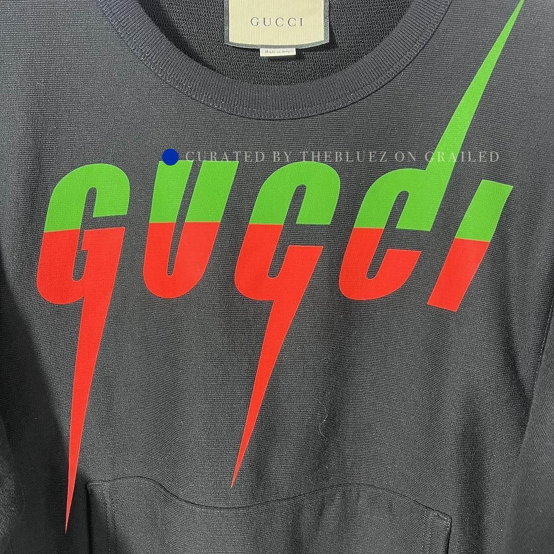 Gucci Lightning Logo Black Crewneck Sweatshirt Size US XS / EU 42 / 0 - 4 Thumbnail