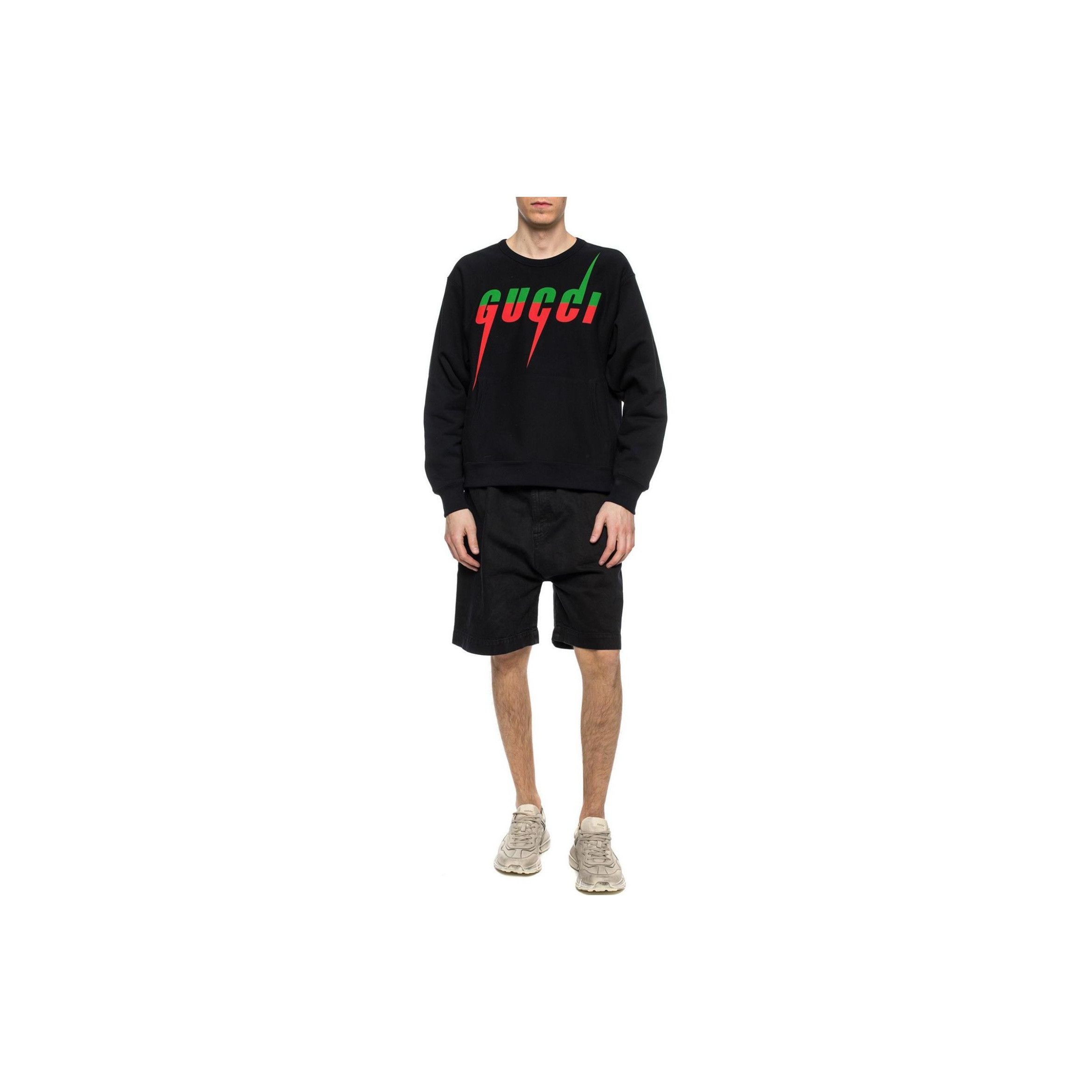 Gucci Lightning Logo Black Crewneck Sweatshirt Size US XS / EU 42 / 0 - 5 Thumbnail