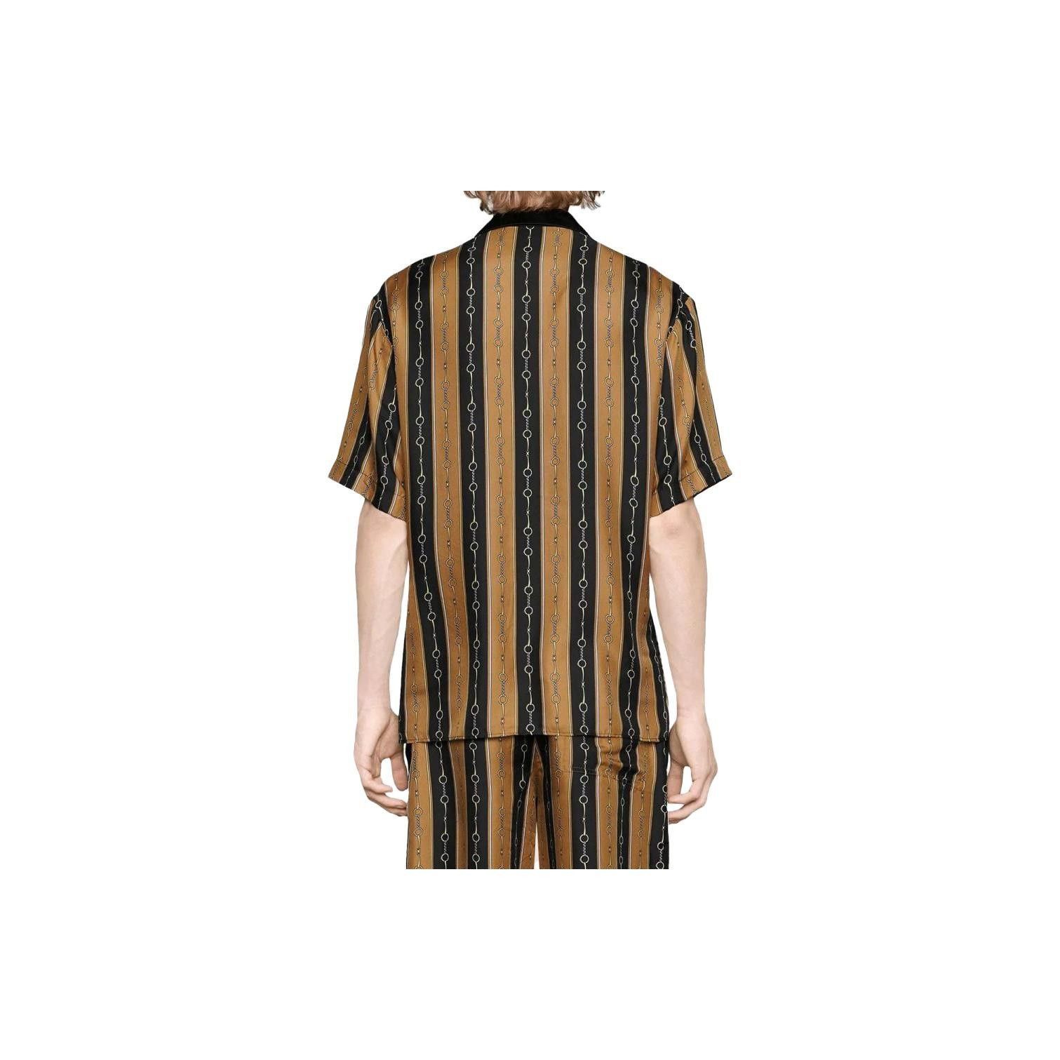 Gucci Black Chain Print Short Sleeve Shirt Size US M / EU 48-50 / 2 - 11 Thumbnail