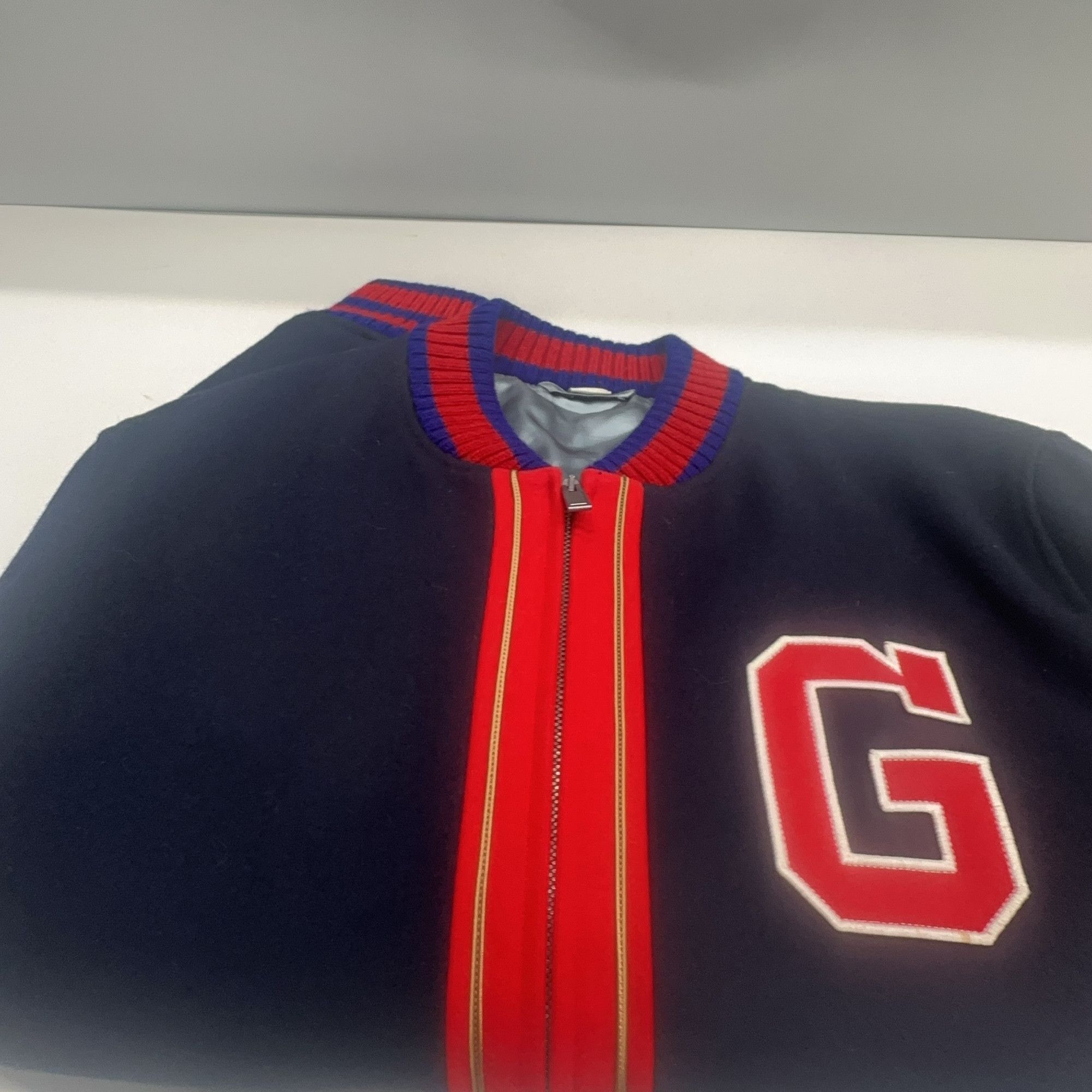 Gucci Stylish Blue Bomber Jacket in Size L Size US L / EU 52-54 / 3 - 7 Thumbnail