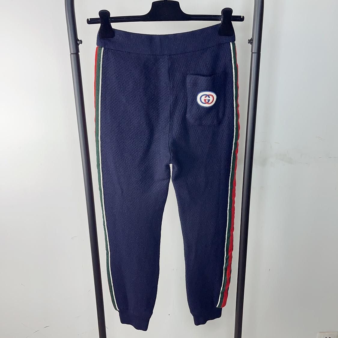 Gucci Stylish Blue Knit Sweatpants with Web Stripe Size US 28 / EU 44 - 2 Thumbnail