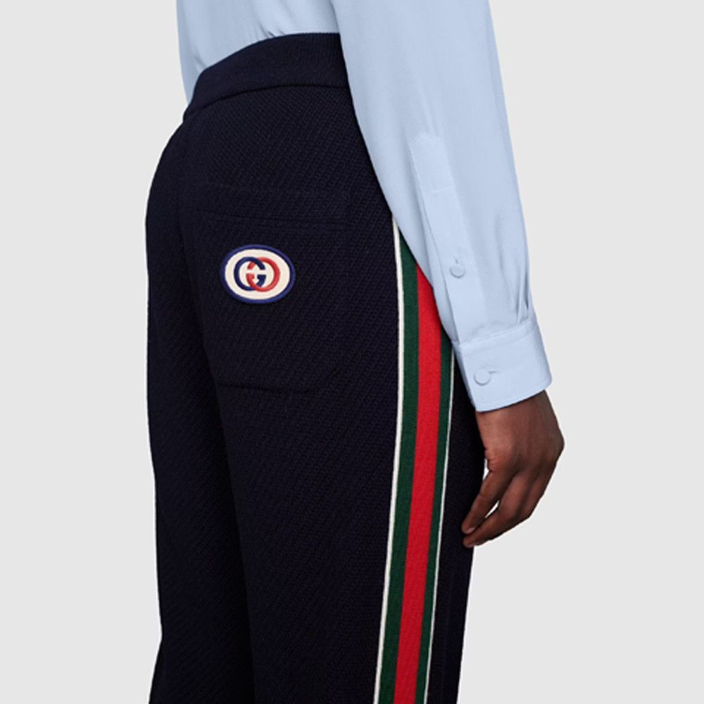 Gucci Stylish Blue Knit Sweatpants with Web Stripe Size US 28 / EU 44 - 11 Thumbnail