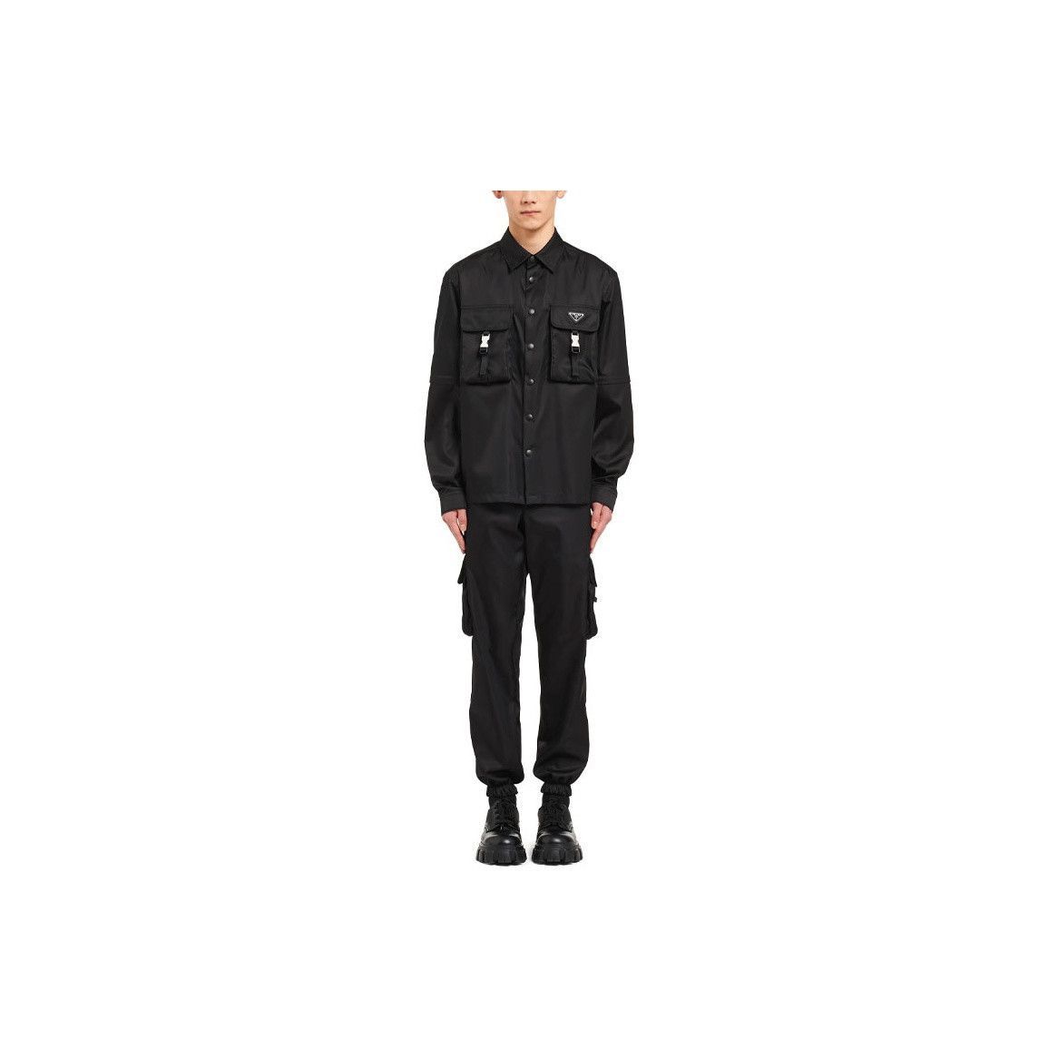 Prada Black Re-Nylon Pocket Button Up Shirt Size US L / EU 52-54 / 3 - 6 Thumbnail