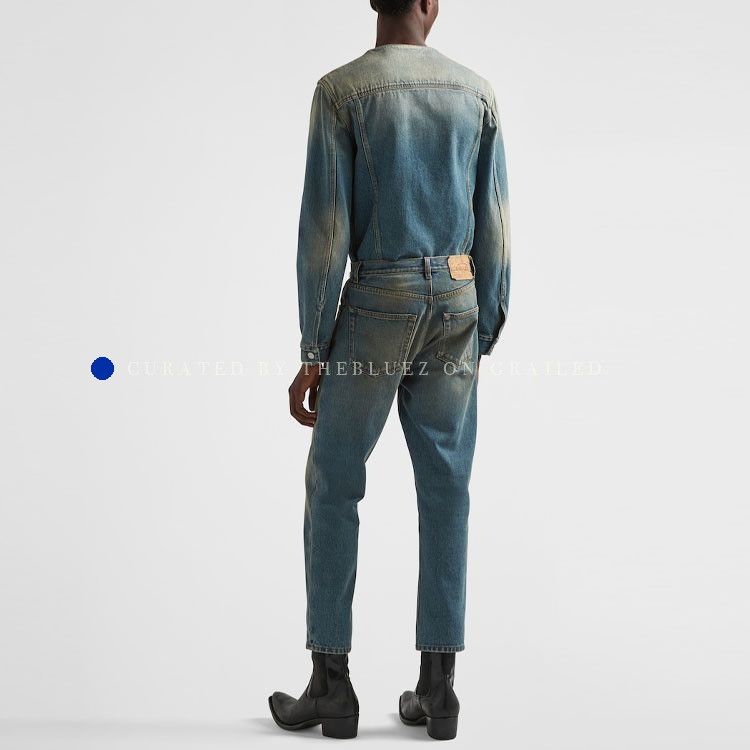 Prada Distressed Blue Denim Jacket, Size M Size US M / EU 48-50 / 2 - 10 Thumbnail