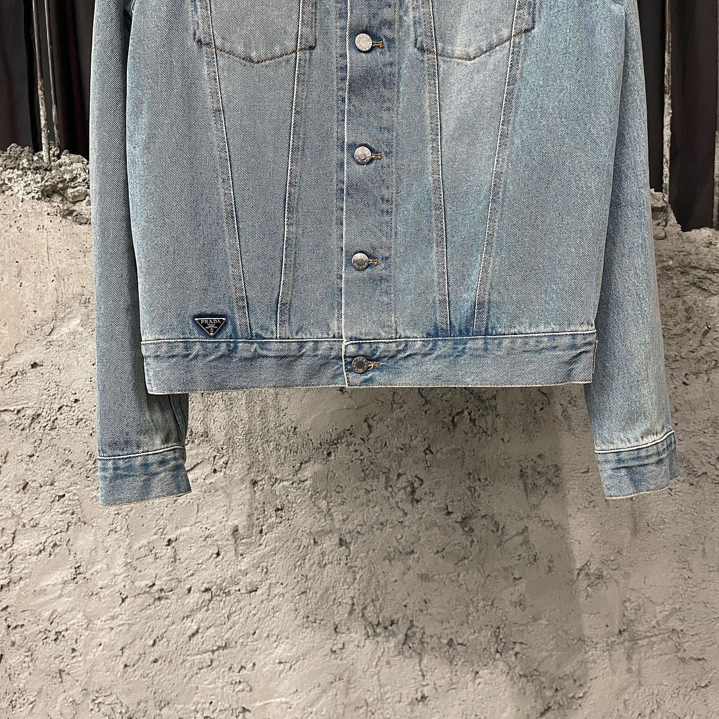 Prada Distressed Blue Denim Jacket, Size M Size US M / EU 48-50 / 2 - 6 Thumbnail