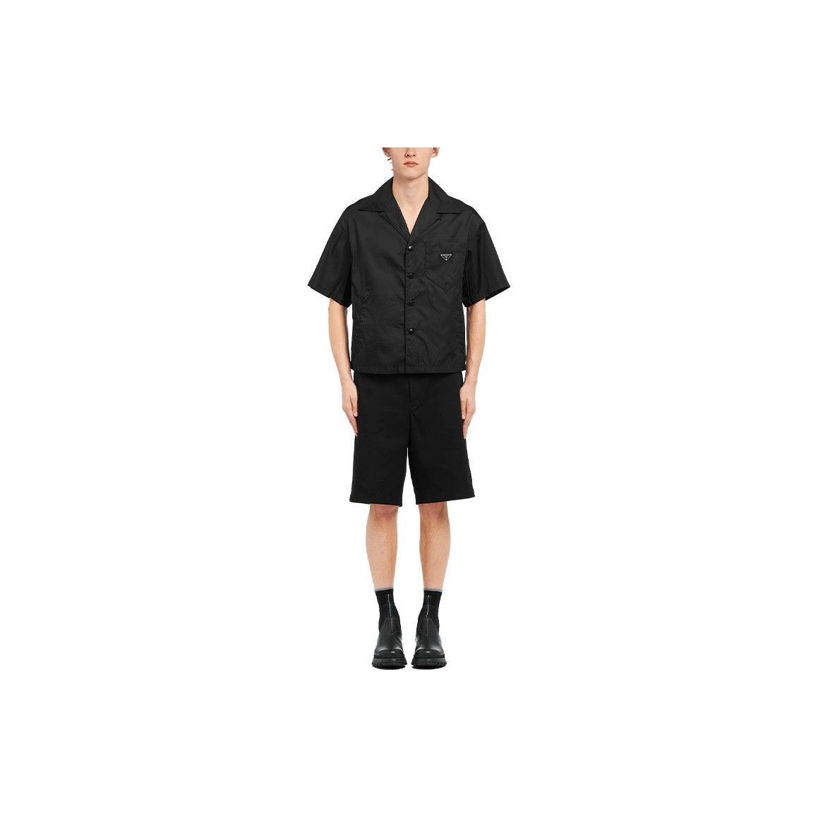 Prada Re-Nylon Logo Shirt in Black Size US M / EU 48-50 / 2 - 5 Thumbnail