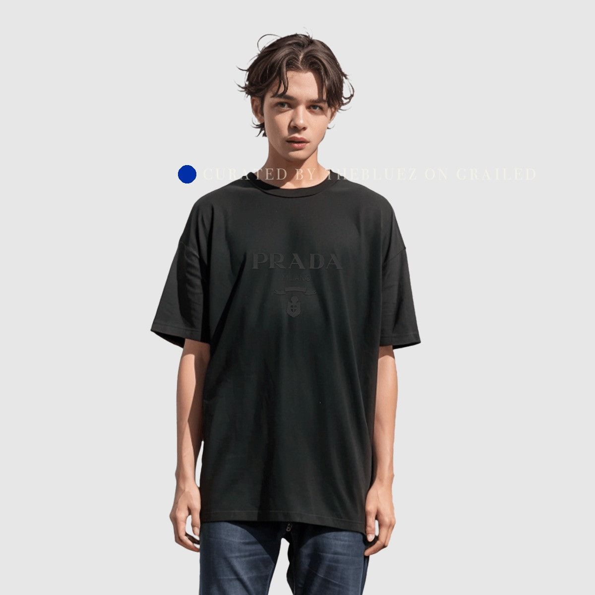 Prada Black Logo Print Short Sleeve T-Shirt Size US M / EU 48-50 / 2 - 7 Thumbnail