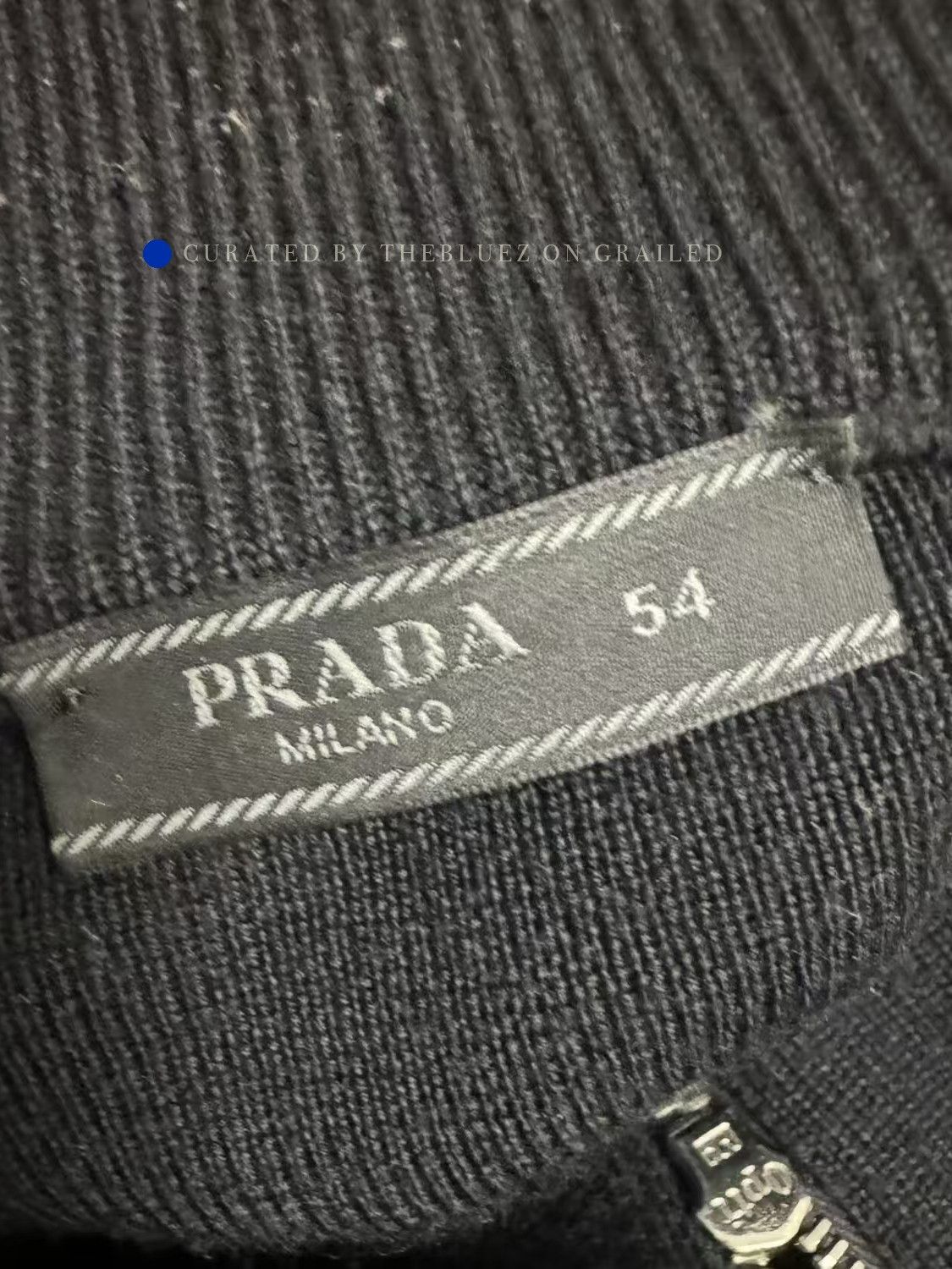 Prada Classic Black Nylon Knit Hybrid Bomber Jacket Size US L / EU 52-54 / 3 - 3 Thumbnail