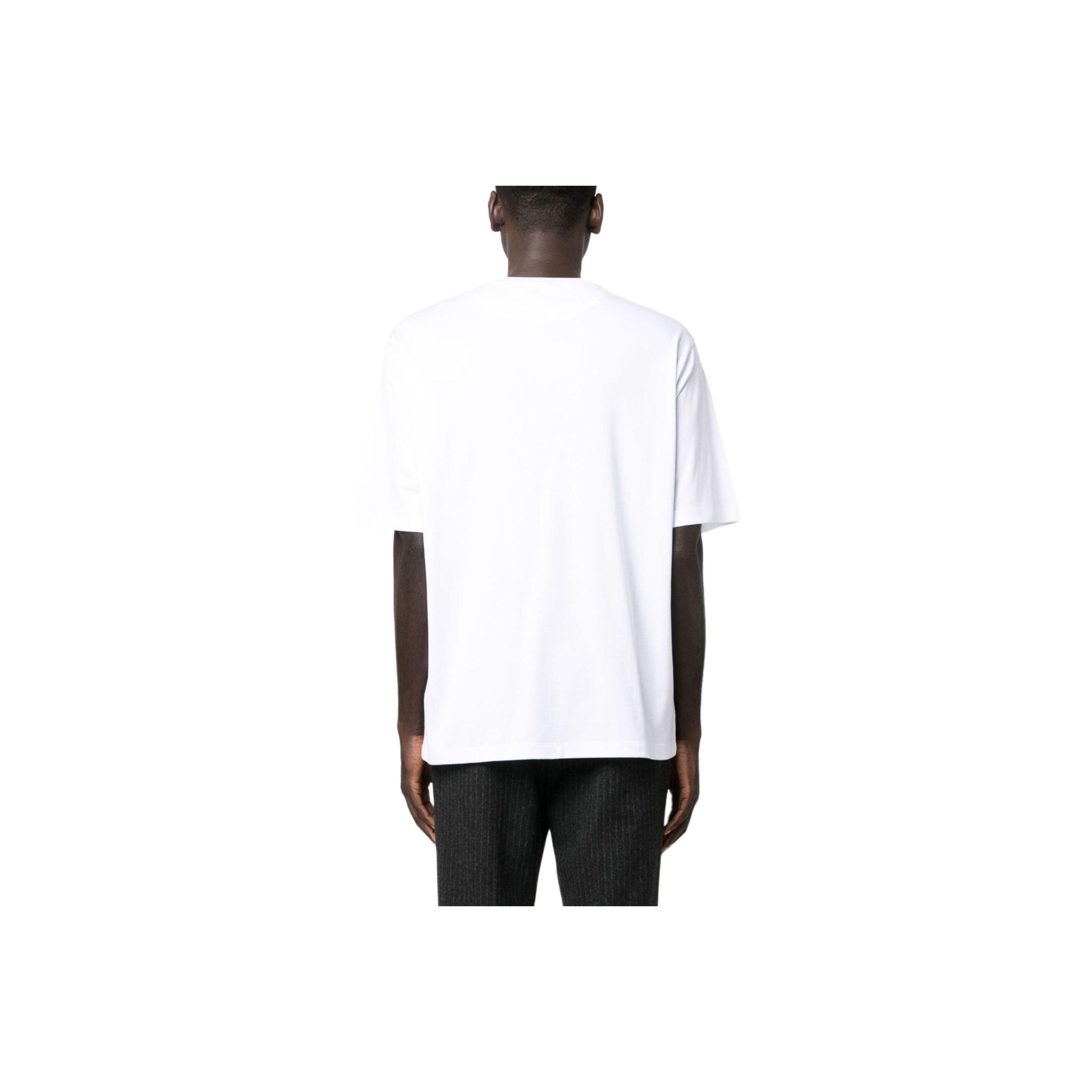 Prada Triangle Logo Patch T-Shirt in White Size US L / EU 52-54 / 3 - 6 Thumbnail
