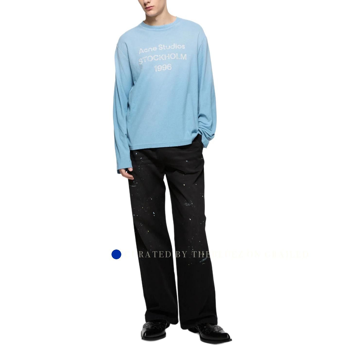 Acne Studios Vintage Logo Long Sleeve Tee in Blue Size US L / EU 52-54 / 3 - 9 Thumbnail