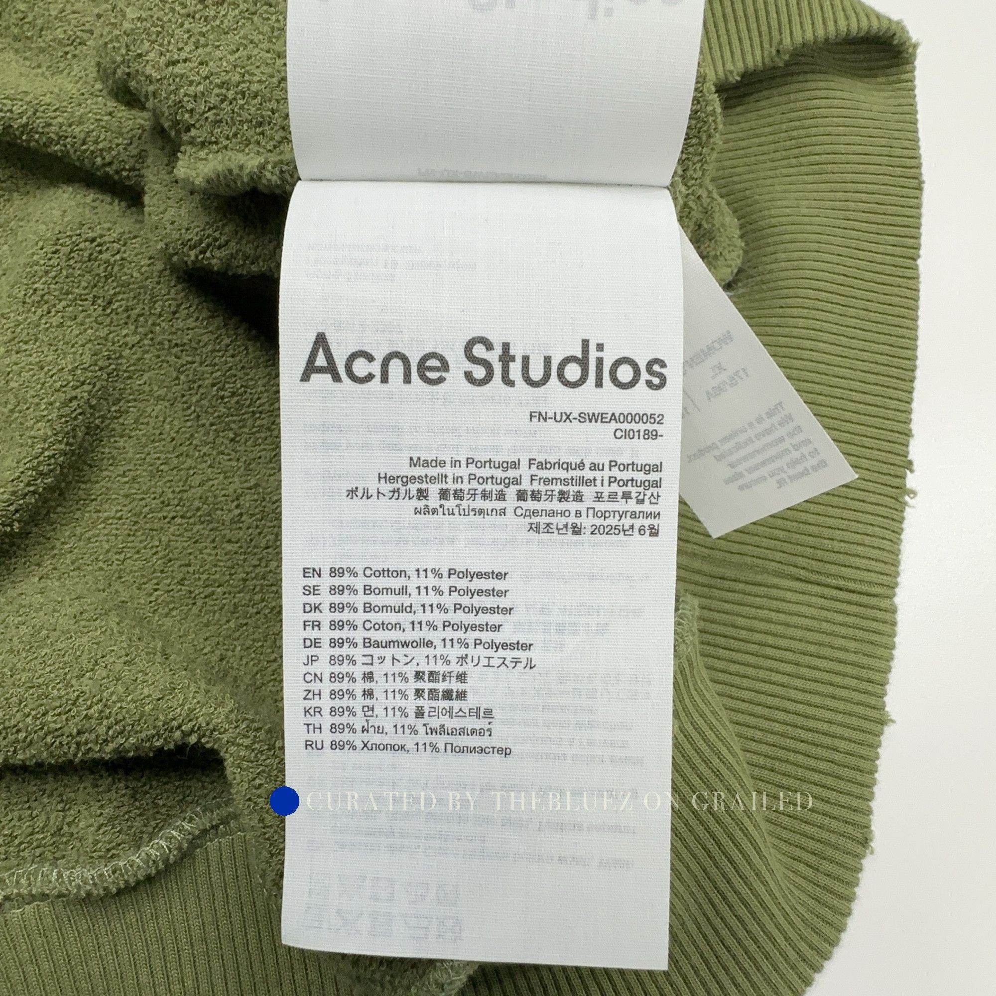 Acne Studios Logo Zip-Up Bomber in Green Size US L / EU 52-54 / 3 - 4 Thumbnail