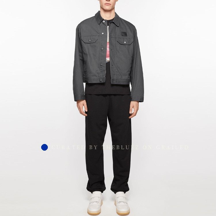 Acne Studios Face Patch Cotton Jacket in Gray Size US L / EU 52-54 / 3 - 6 Thumbnail