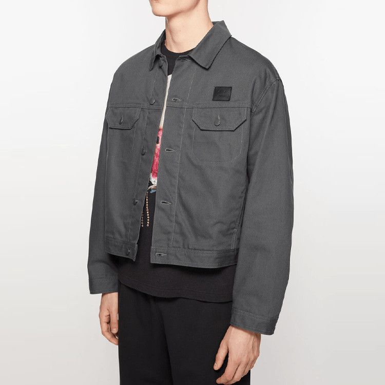 Acne Studios Face Patch Cotton Jacket in Gray Size US L / EU 52-54 / 3 - 5 Thumbnail