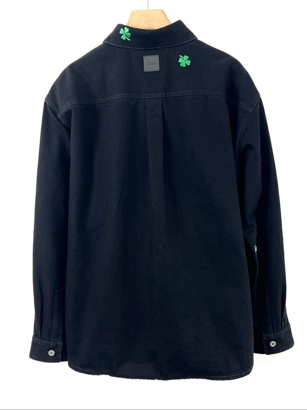Dior Black Clover Embroidered Button Up Shirt Size US XXS / EU 40 - 2 Thumbnail