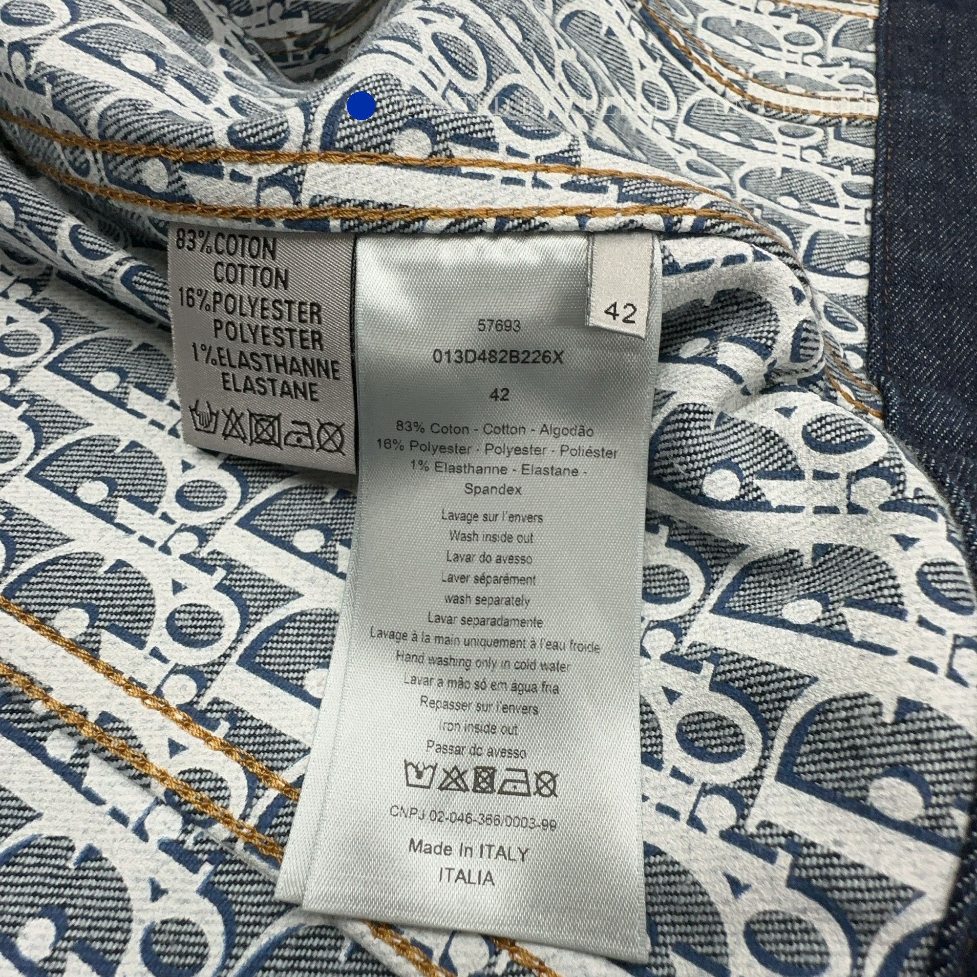 Dior Vintage Denim Jacket with Iconic Lining Size US XS / EU 42 / 0 - 3 Thumbnail