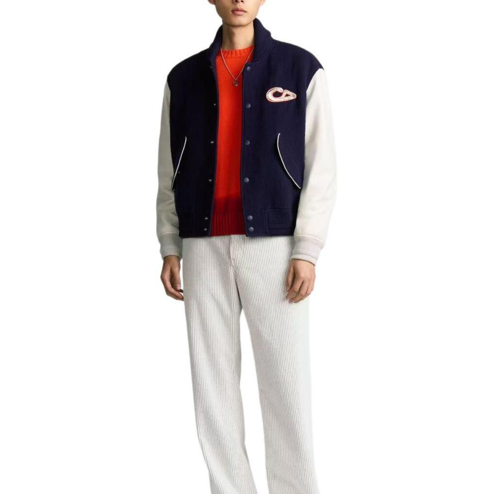 Dior Embroidered Wool Varsity Jacket in Blue Size US M / EU 48-50 / 2 - 6 Thumbnail