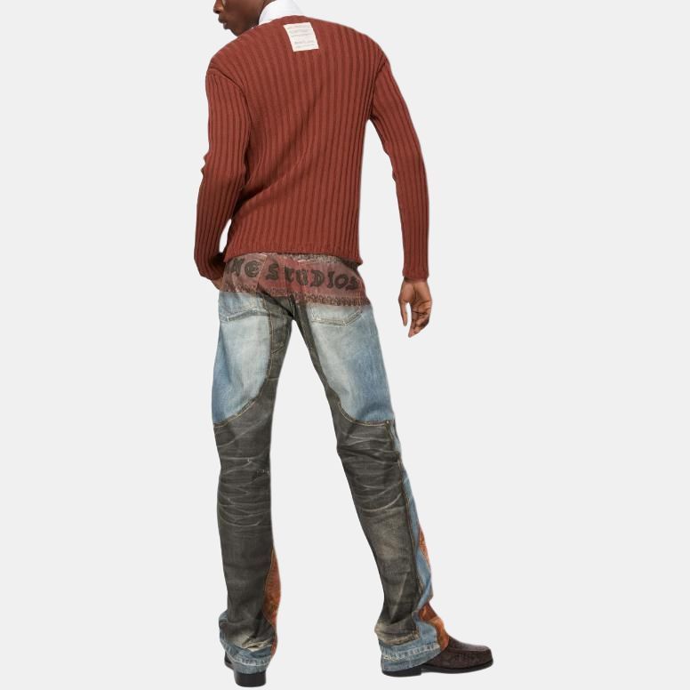 Acne Studios Ribbed Crewneck Sweater in Brown Size US M / EU 48-50 / 2 - 7 Thumbnail