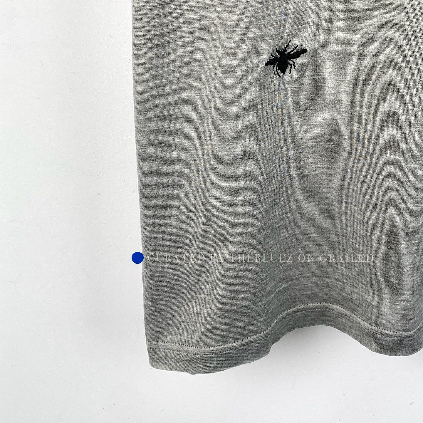 Dior Gray Bee Embroidered Short Sleeve T-Shirt Size US M / EU 48-50 / 2 - 6 Thumbnail
