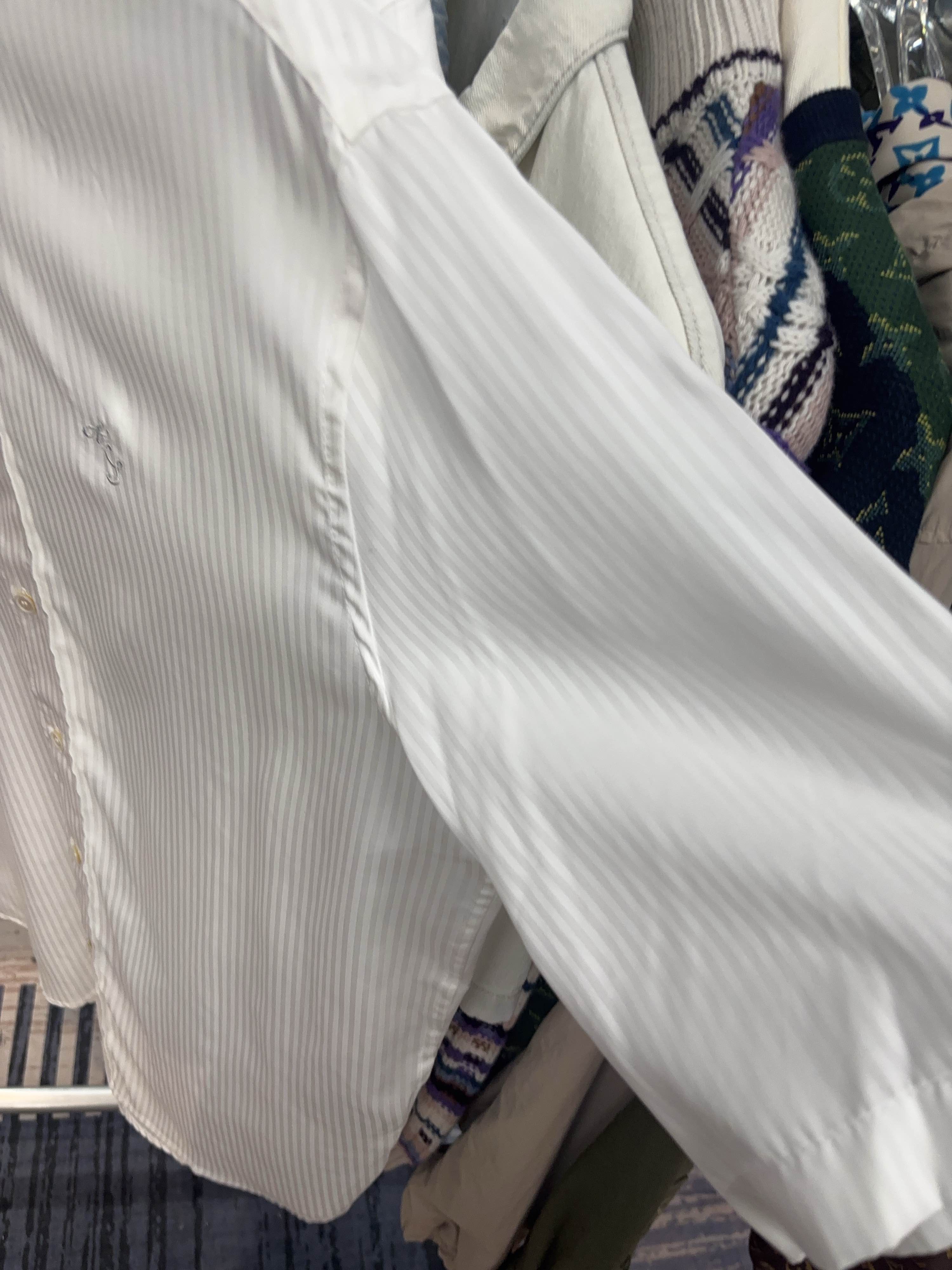 Acne Studios Striped Short Sleeve Shirt in White Size US S / EU 44-46 / 1 - 8 Thumbnail