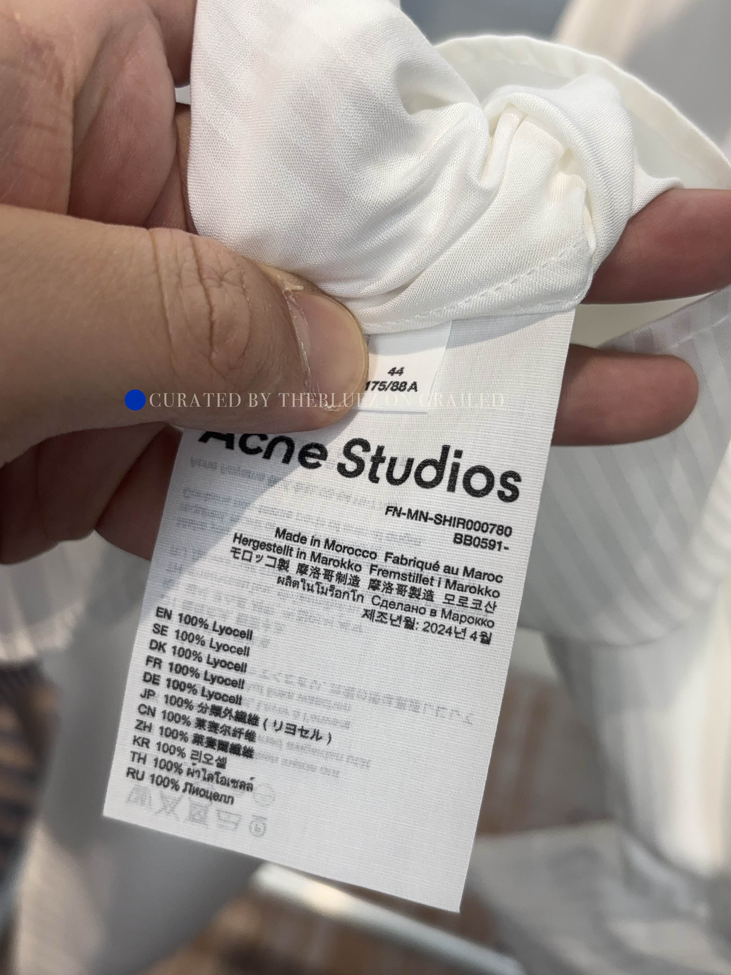 Acne Studios Striped Short Sleeve Shirt in White Size US S / EU 44-46 / 1 - 4 Thumbnail
