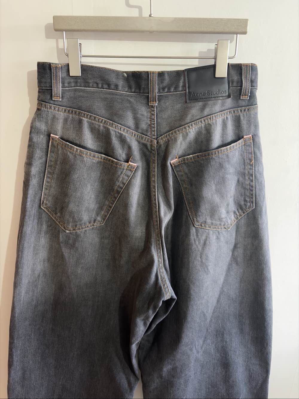 Acne Studios Distressed Wide Leg Jeans in Black Size US 30 / EU 46 - 7 Thumbnail