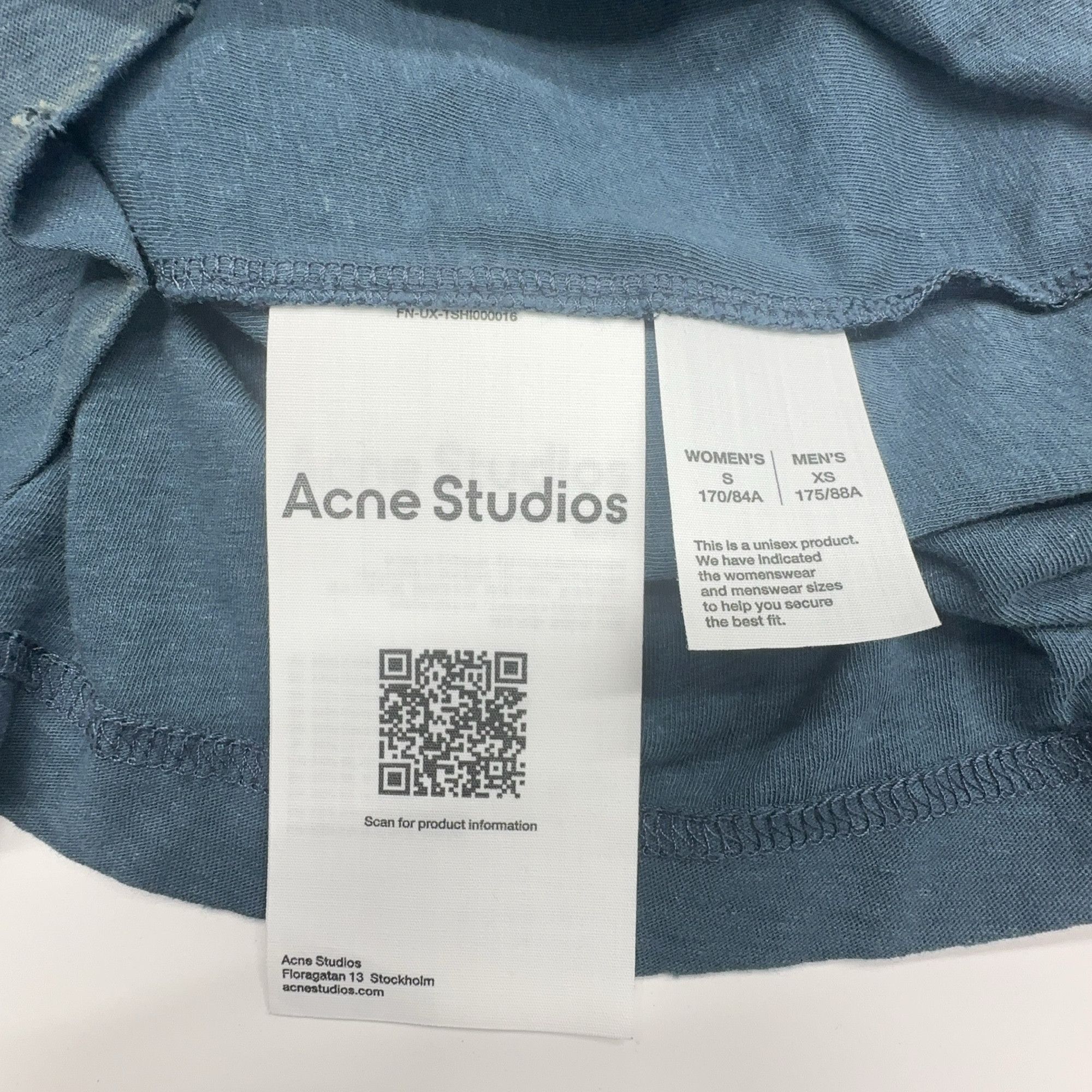 Acne Studios 1996 Stockholm Long Sleeve Tee in Blue Size US XS / EU 42 / 0 - 4 Thumbnail