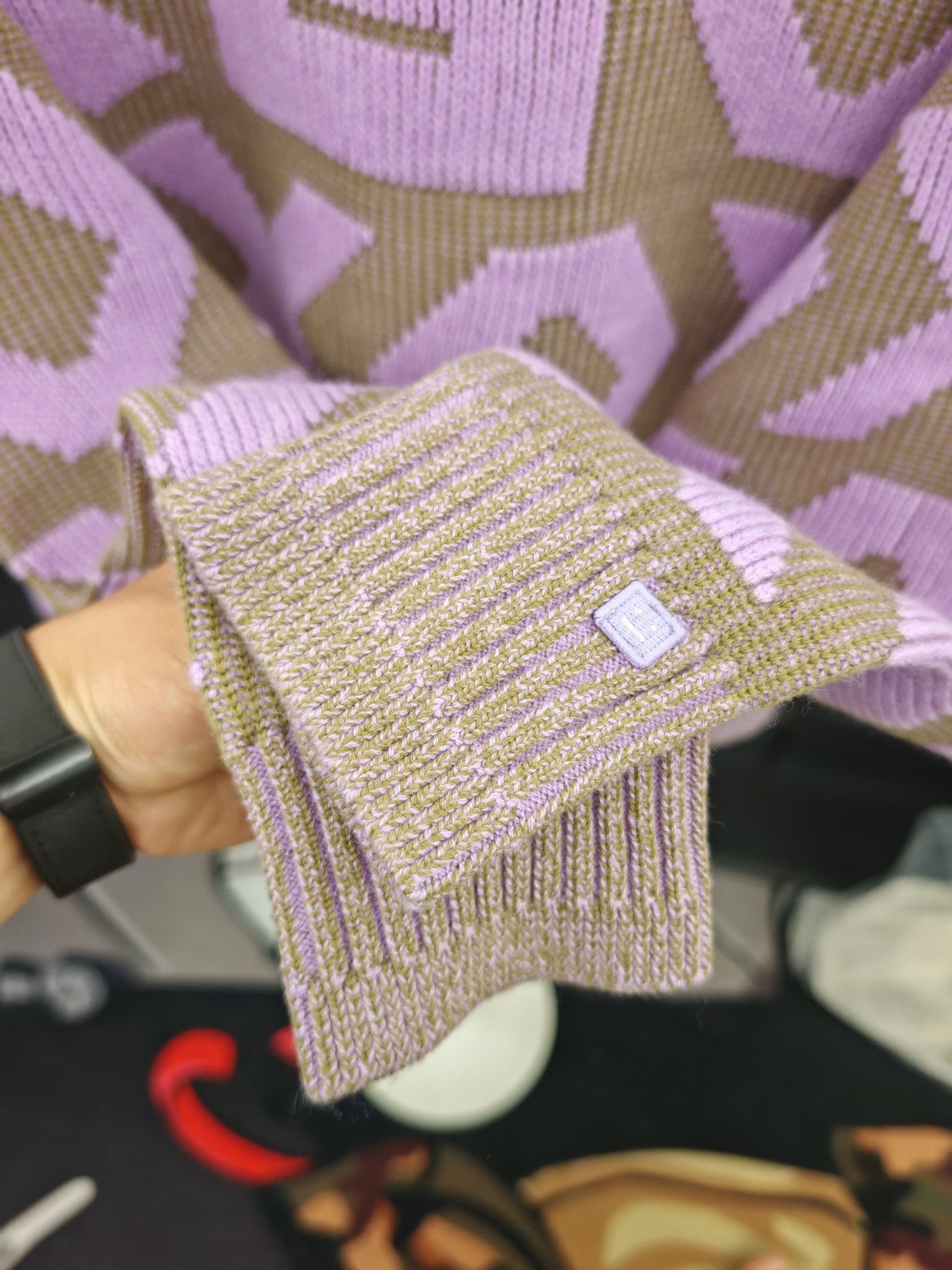 Acne Studios Geometric Wool Sweater in Multi Colorway Size US S / EU 44-46 / 1 - 6 Thumbnail