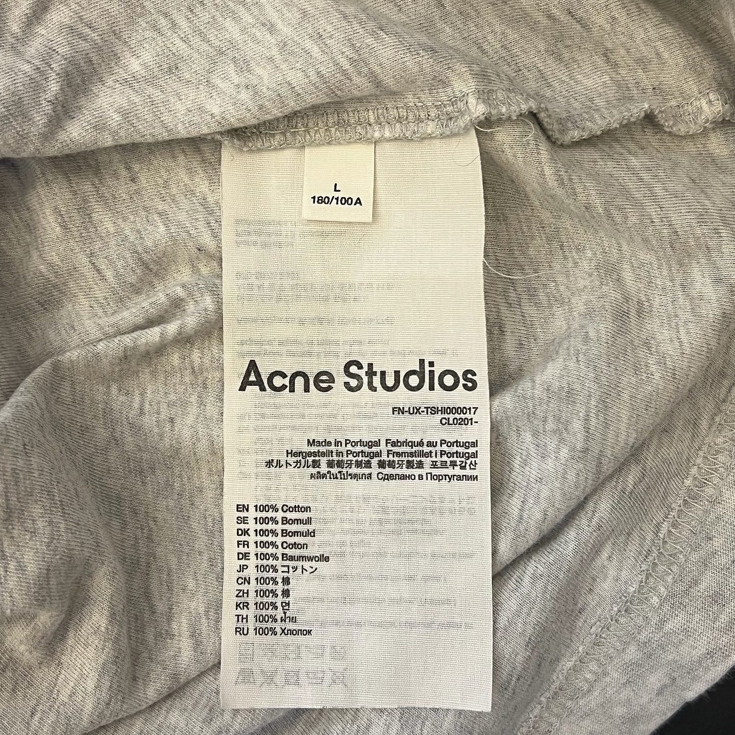 Acne Studios Short Sleeve Gray T-Shirt with Iconic Graphic Size US L / EU 52-54 / 3 - 4 Thumbnail