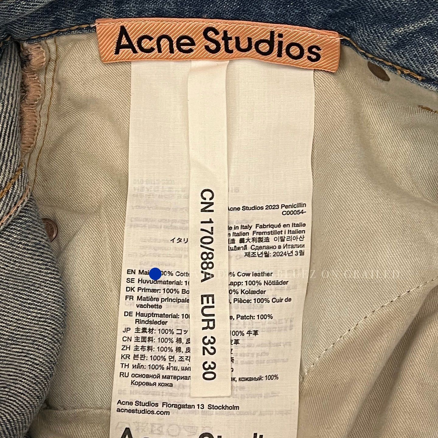 Acne Studios Light Blue Acid Wash Denim Jeans Size 30 Size US 30 / EU 46 - 4 Thumbnail