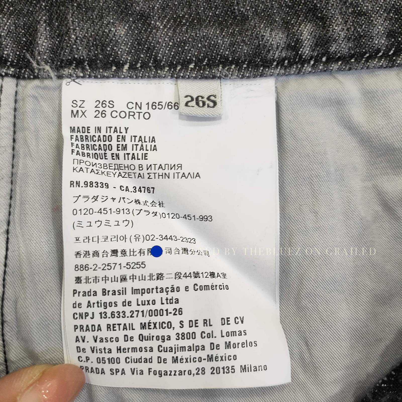 Prada Logo Patch Straight Leg Jeans - Gray Size US 26 / EU 42 - 4 Thumbnail
