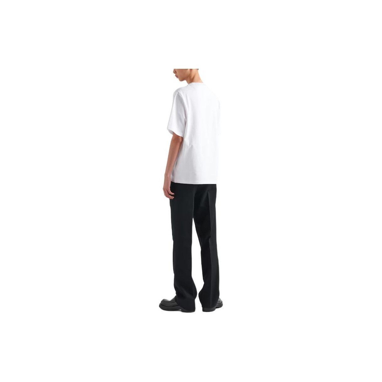 Prada Classic Logo Cotton Tee in White Size US M / EU 48-50 / 2 - 8 Thumbnail