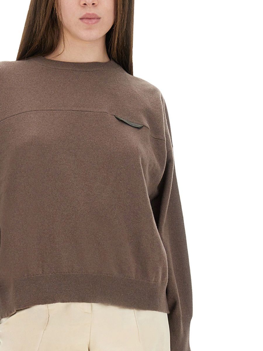 Brunello Cucinelli BRUNELLO CUCINELLI CASHMERE SWEATER - BROWN Size L / US 10 / IT 46 - 4 Thumbnail