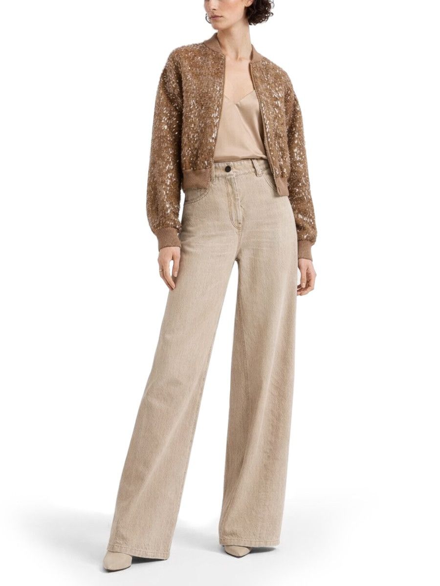 Brunello Cucinelli BRUNELLO CUCINELLI DENIM BARREL JEANS - BEIGE (IT 42) Size 42" / US 20 - 2 Thumbnail
