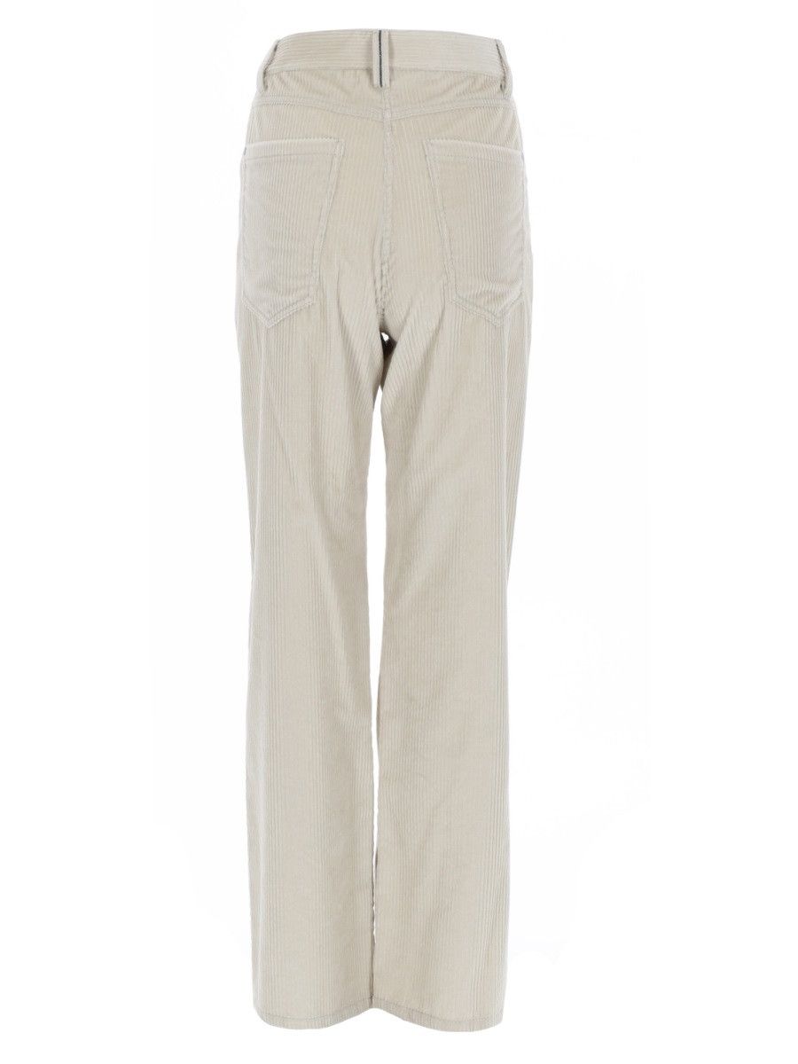 Brunello Cucinelli BRUNELLO CUCINELLI CORDUROY PANTS - IVORY (IT 42) Size 42" / US 20 - 2 Thumbnail