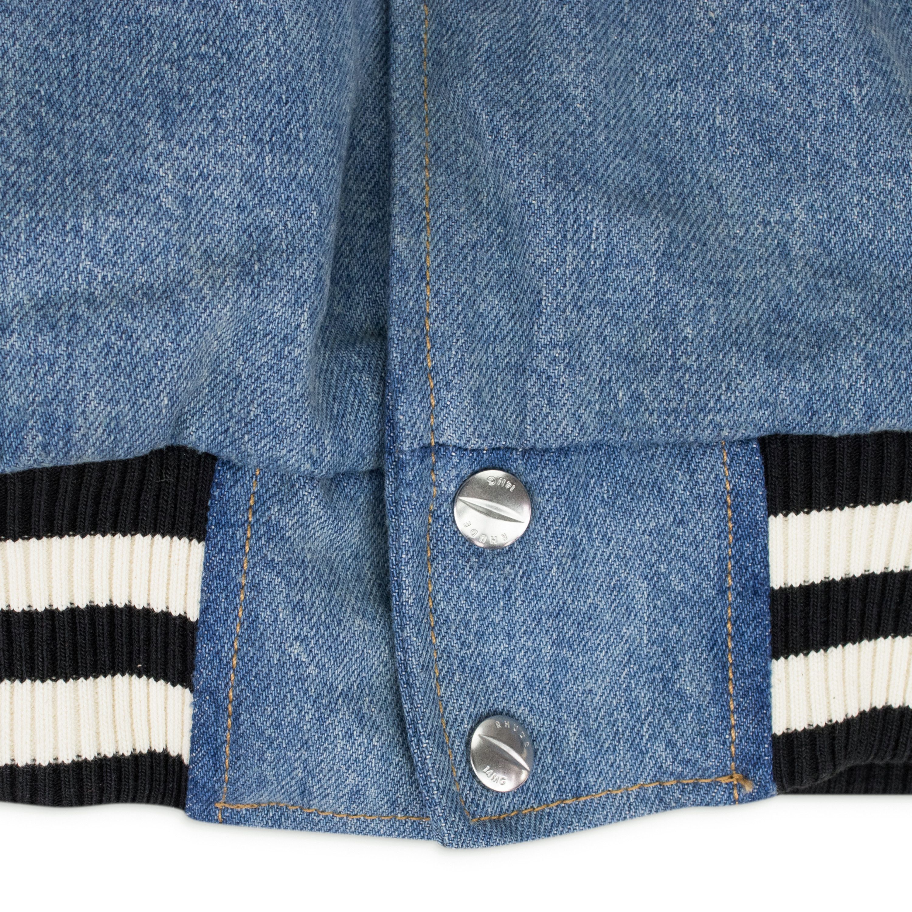 Rhude Rhude Multicolor Indigo/Cream Varsity Jacket SIZE XS Size US XS / EU 42 / 0 - 6 Thumbnail