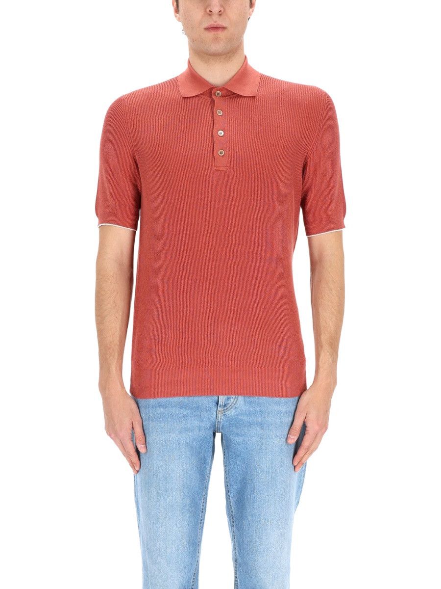 Brunello Cucinelli BRUNELLO CUCINELLI COTTON POLO - RED (IT 54) Size US XXL / EU 58 / 5 - 5 Thumbnail
