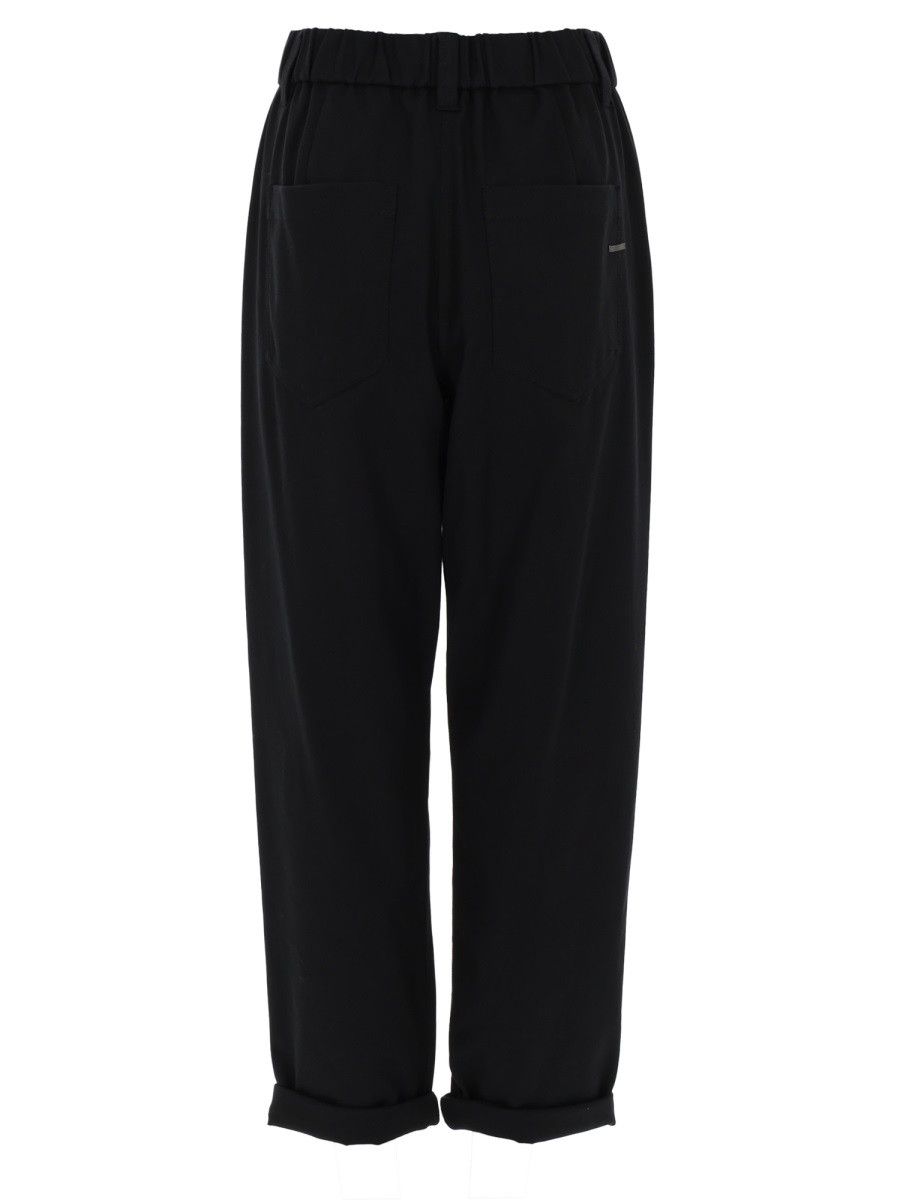 Brunello Cucinelli BRUNELLO CUCINELLI COTTON PANTS - BLACK (IT 44) Size 30" / US 8 / IT 44 - 3 Thumbnail