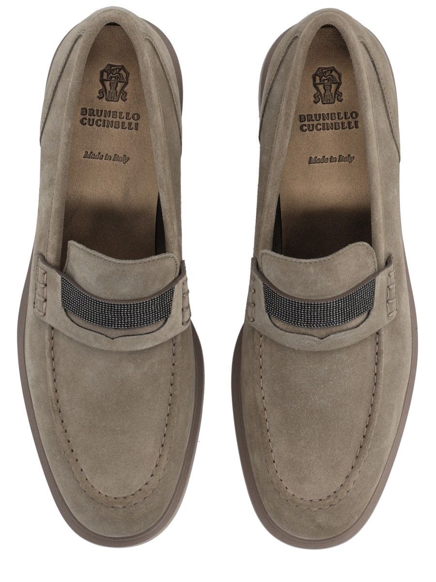 Brunello Cucinelli BRUNELLO CUCINELLI LEATHER LOAFER - DOVE (IT 37) Size US 7 / IT 37 - 5 Thumbnail