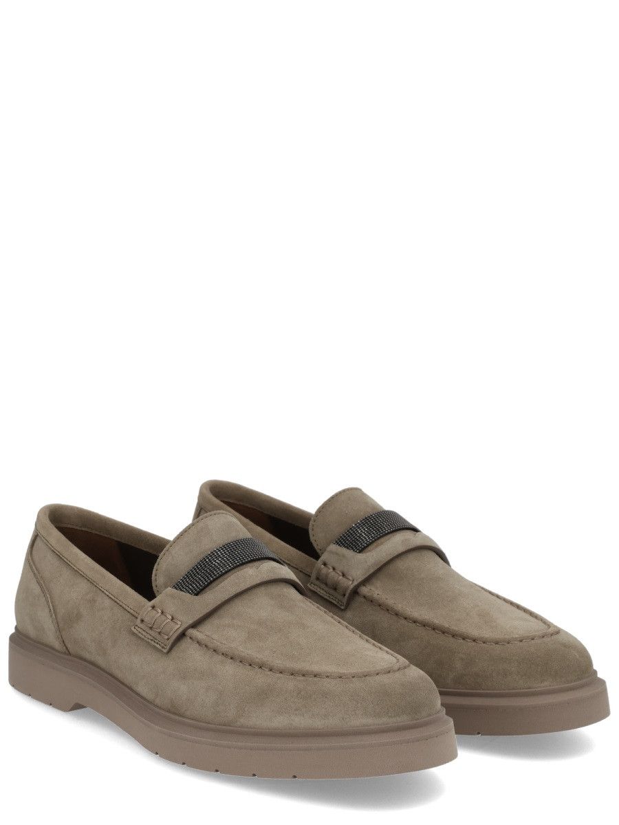 Brunello Cucinelli BRUNELLO CUCINELLI LEATHER LOAFER - DOVE (IT 36) Size US 6 / IT 36 - 2 Thumbnail