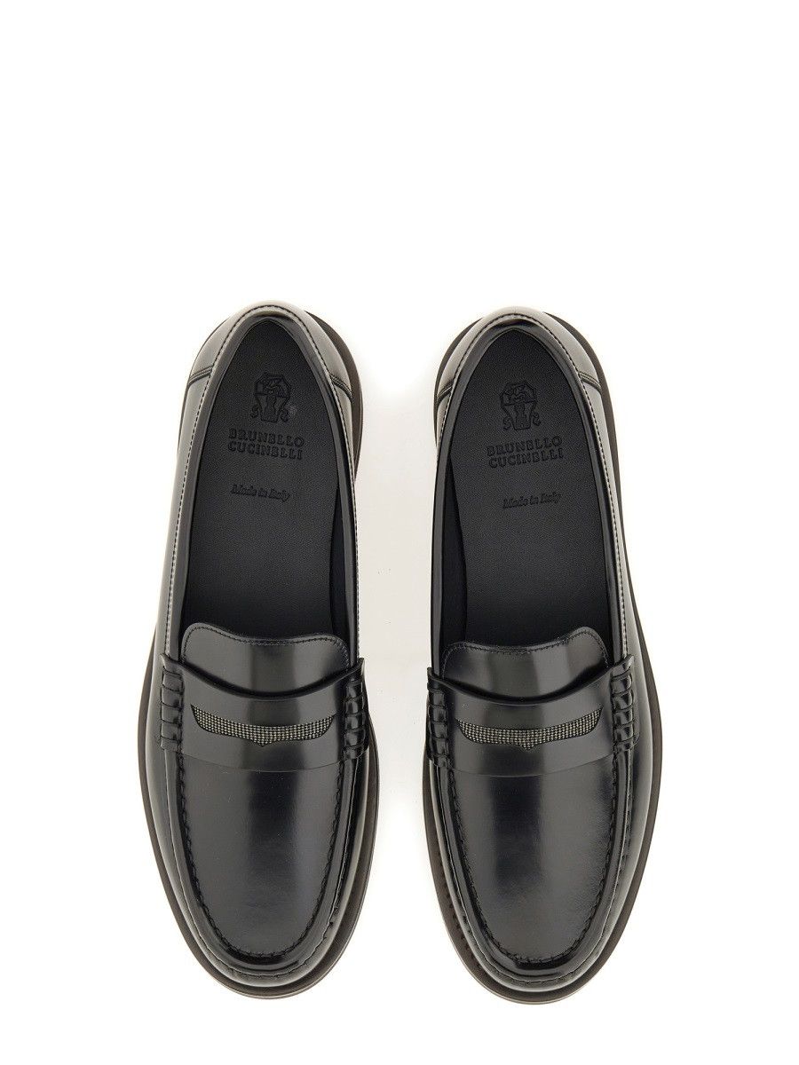 Brunello Cucinelli BRUNELLO CUCINELLI SMOOTH LEATHER LOAFER - BLACK (IT 40) Size US 10 / IT 40 - 5 Thumbnail